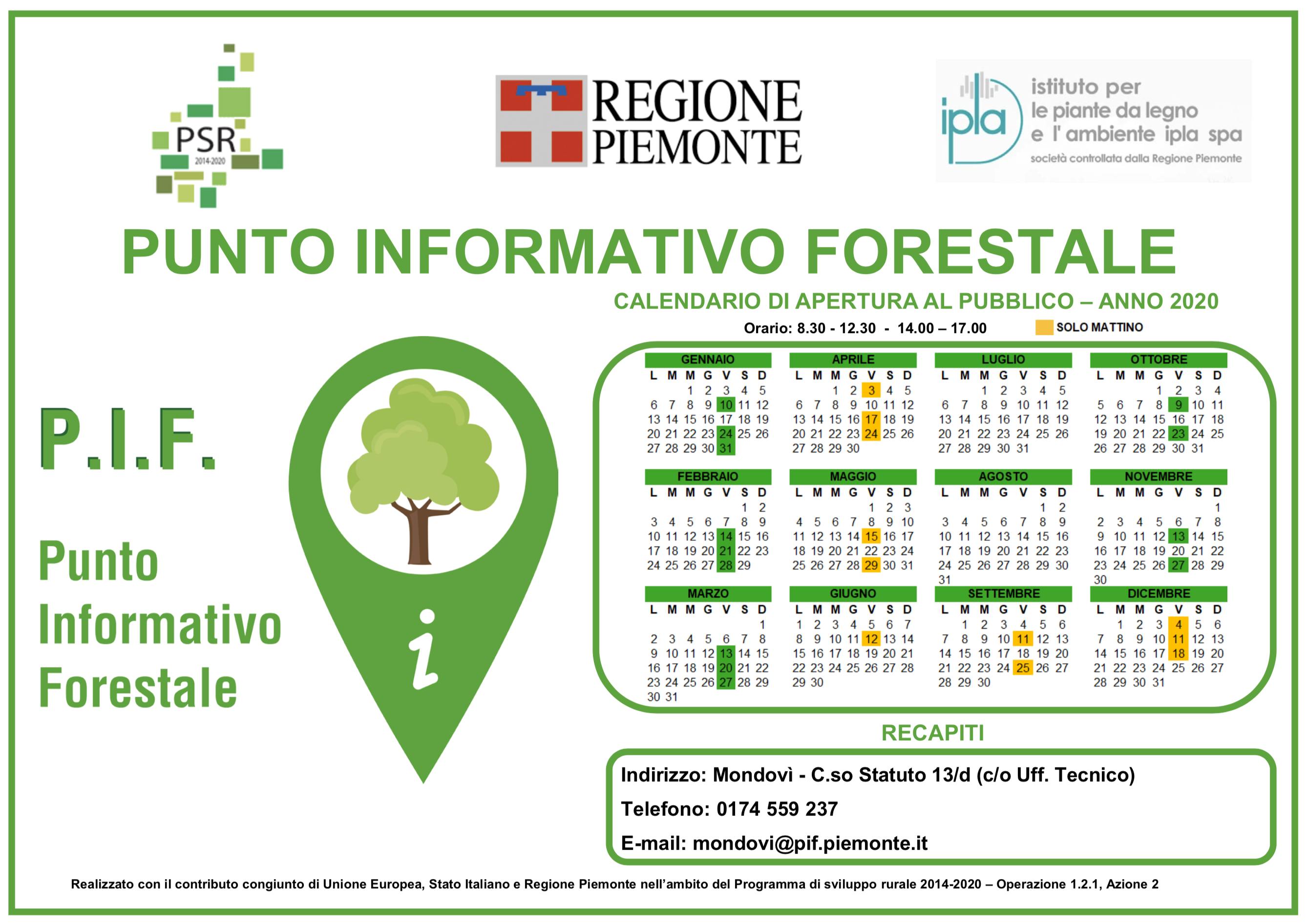 Calendario Punto Informativo Forestale