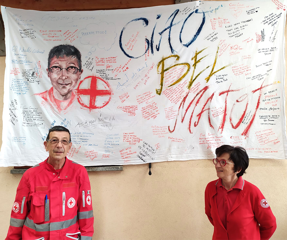 Mondovì - Il saluto dela Croce Rossa a Vincenzo "Censino" Beccaria