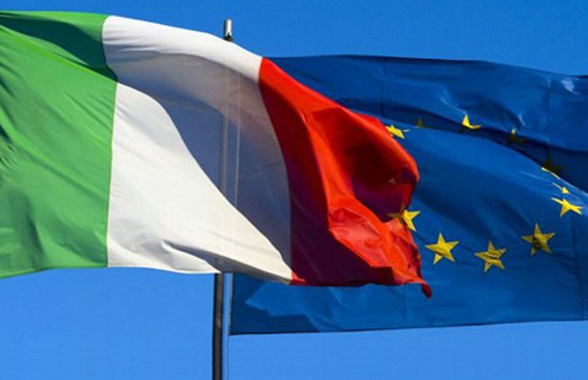 Bandiere Italia-Unione europea