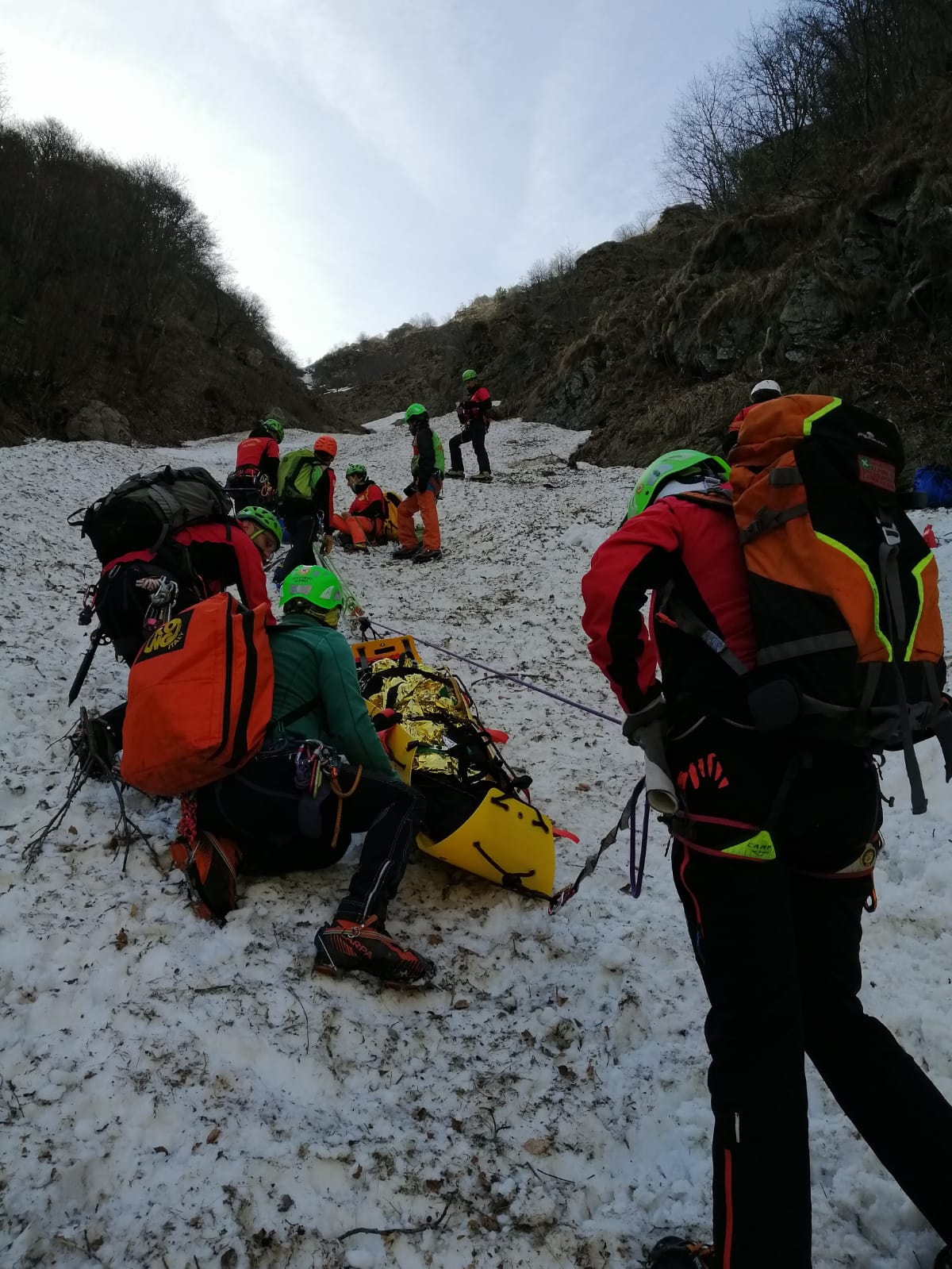 Esercitazione del soccorso Alpino di Cuneo in Valle Gesso