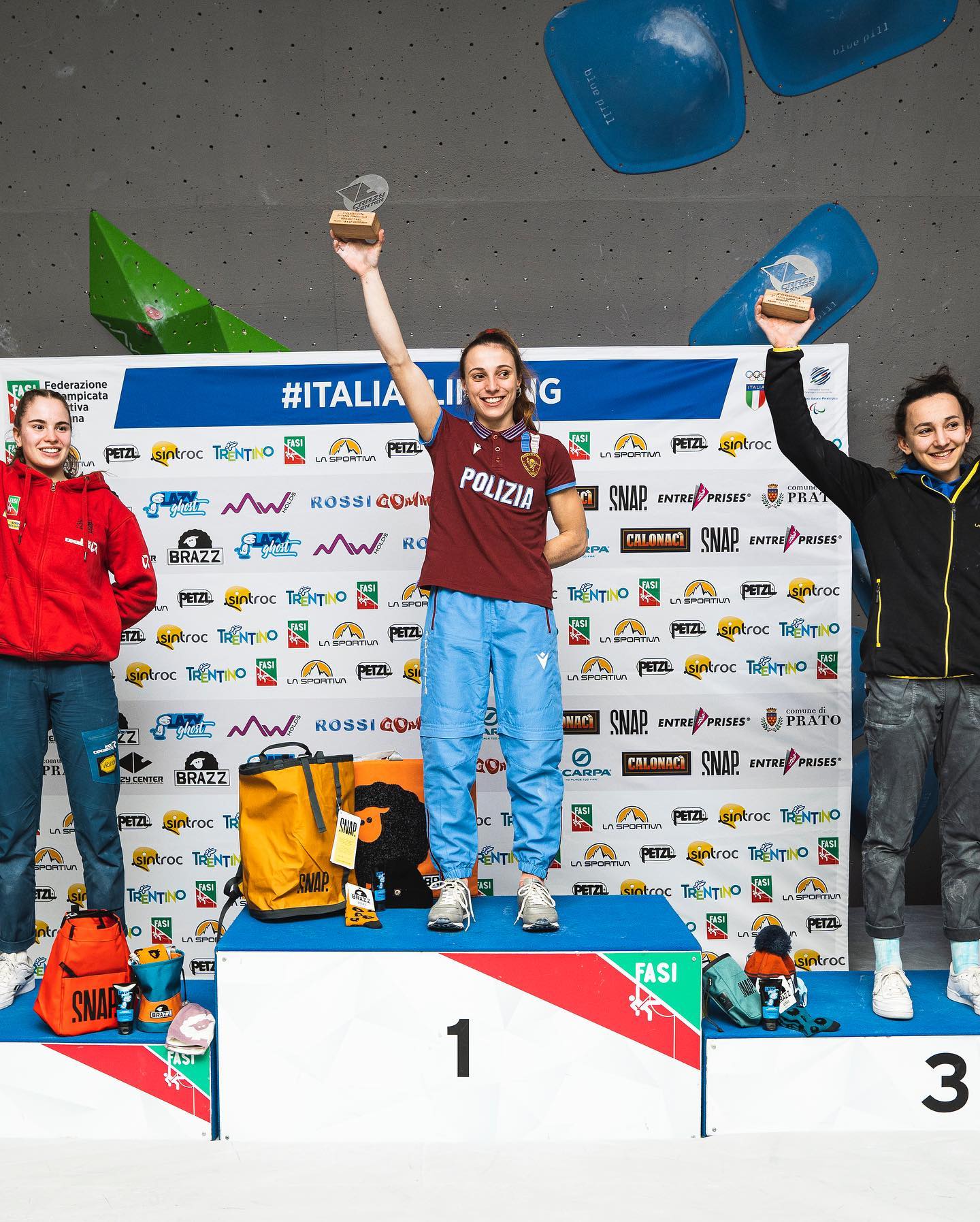 Irina Daziano sul podio alla Coppa Italia di arrampicata sportiva