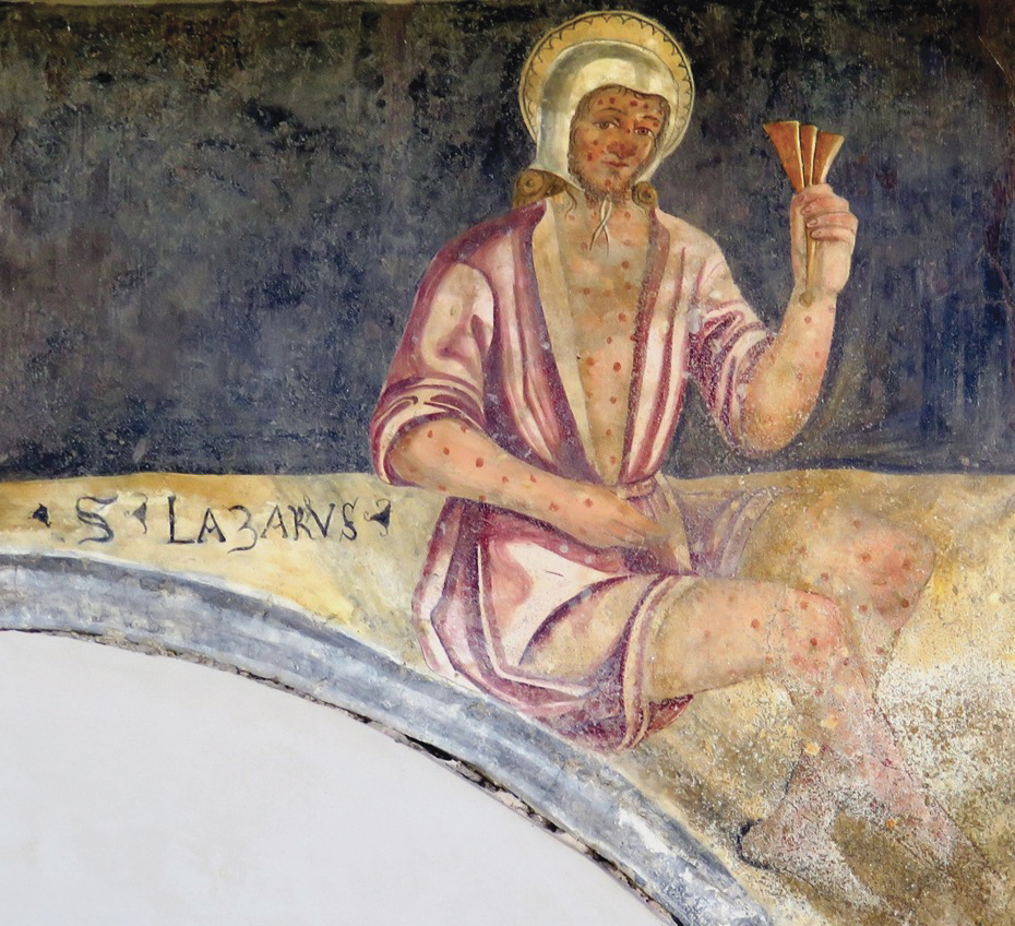 1-San Lazzaro mendicante Affresco Prima metà XVI secolo